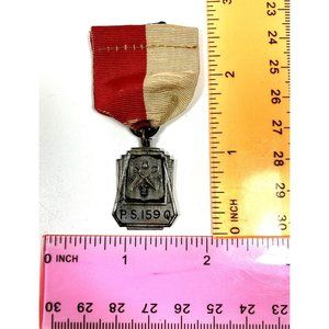 1945 Sterling Silver Sewing Medal Award Queens New York Public School P.S. 159 Q